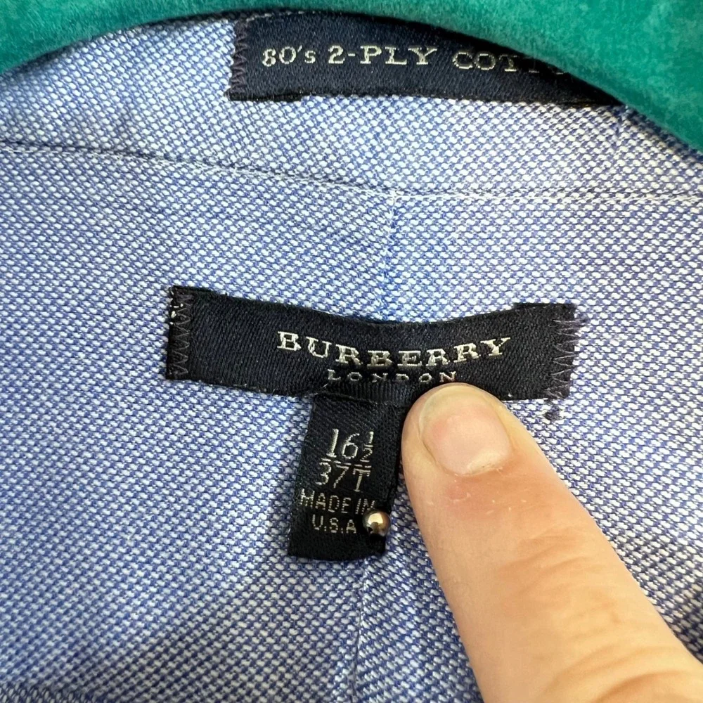 Burberry London Button Down Shirt Mn 16.5 37T Cotton Quiet Luxury Work Interview
